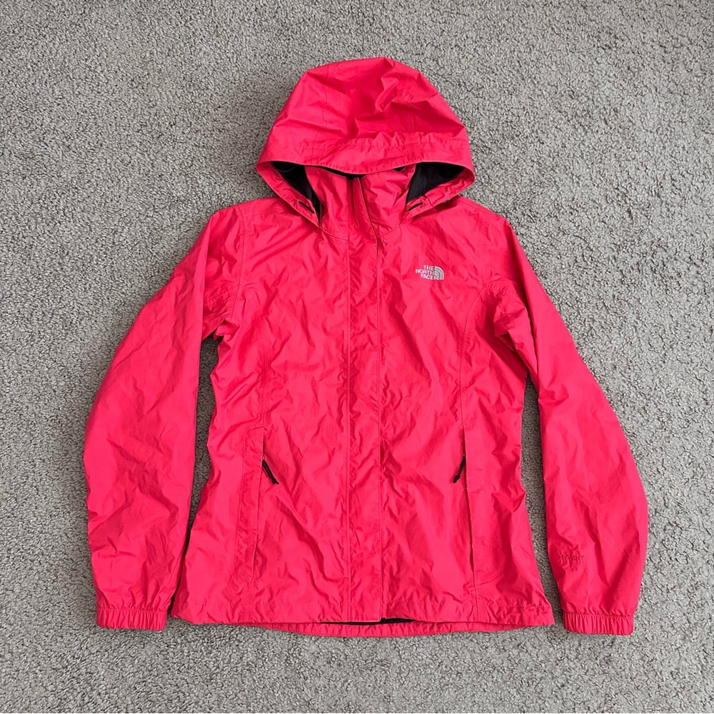 The North Face Coral Pink Hyvent Full Zip Hooded Jacket Womens M